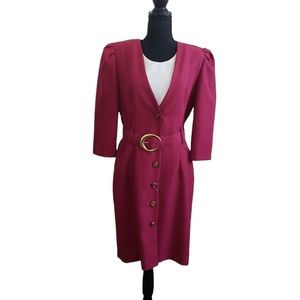 #Vintage Whirlaway Frocks Maroon Elegant Dress